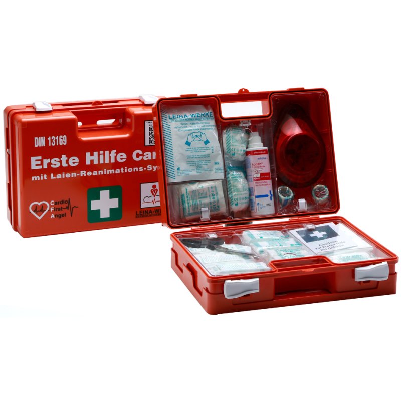 LEINA-WERKE mallette de premiers secours maxi cœur et problèmes vasculaires, plastique ABS, orange, 385×138×262 mm